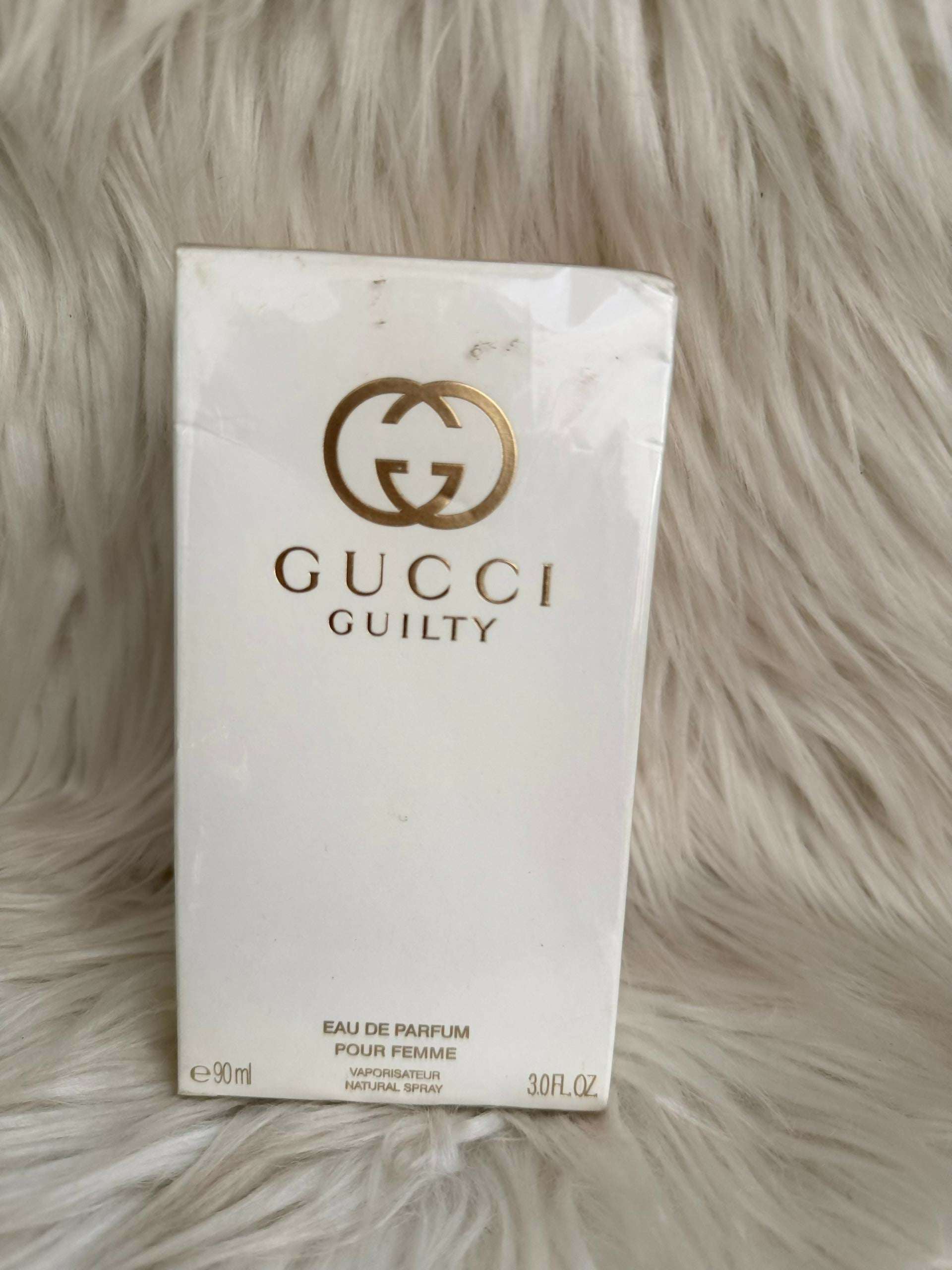 GUCCI Guilty pour femme eau de parfum box, 90 ml white carton with logo