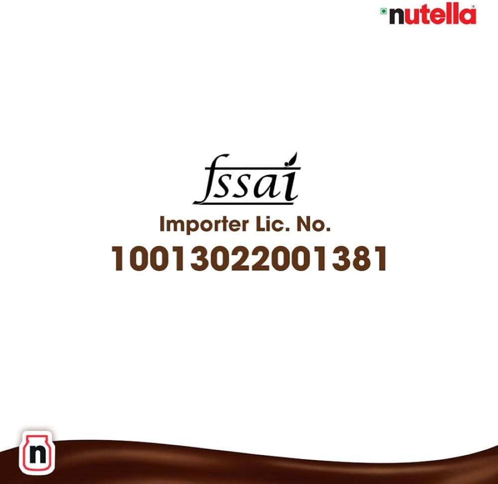 Nutella hazelnut spread compliance info label with FSAAI and importer number