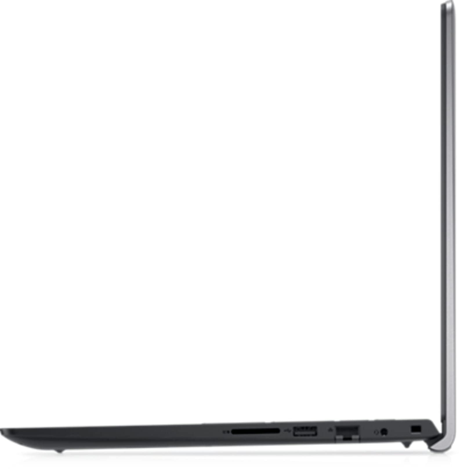 Dell Vostro laptop left side ports and edge view in dark gray