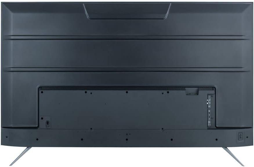 55-inch smart LED TV rear panel view with ports and mounting screw holes.