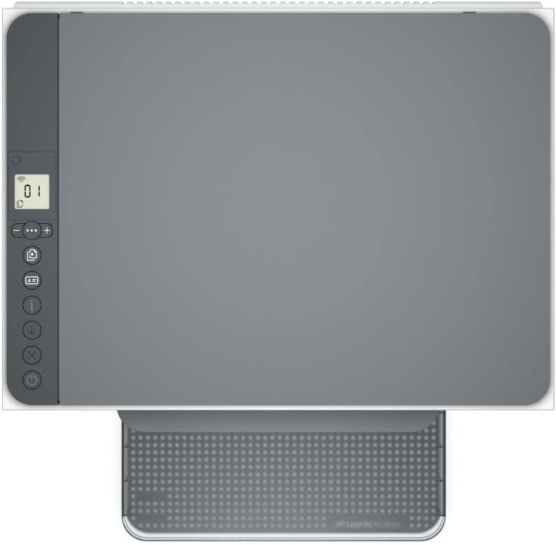 Printer scanner glass with left control panel, close-up