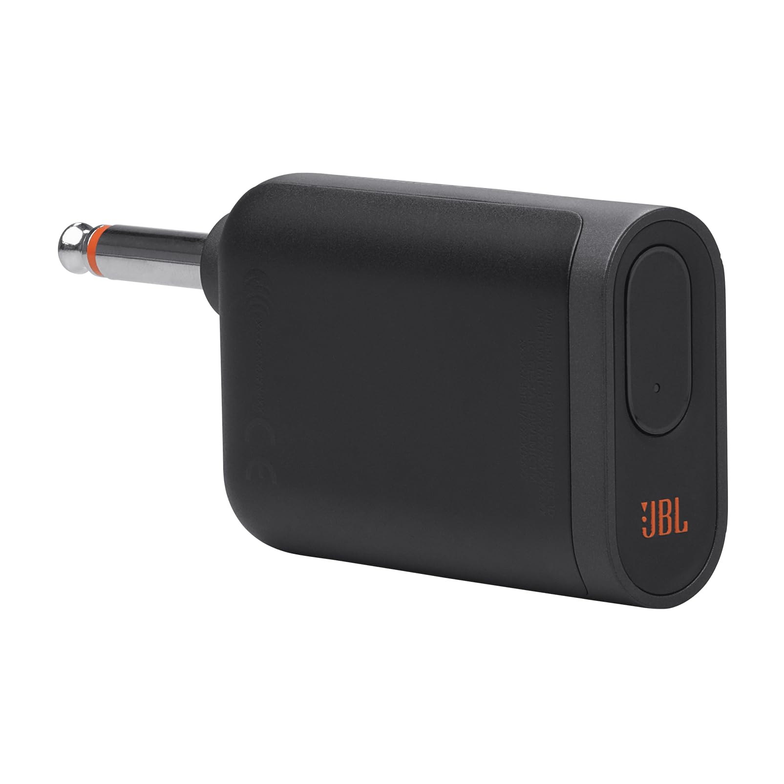 Black handheld microphone body with orange side trim and control switch panel