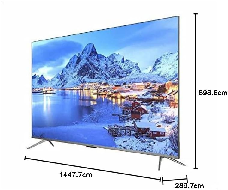55-inch smart LED TV size diagram with dimensions labeled 1447.7cm and 898.6cm.