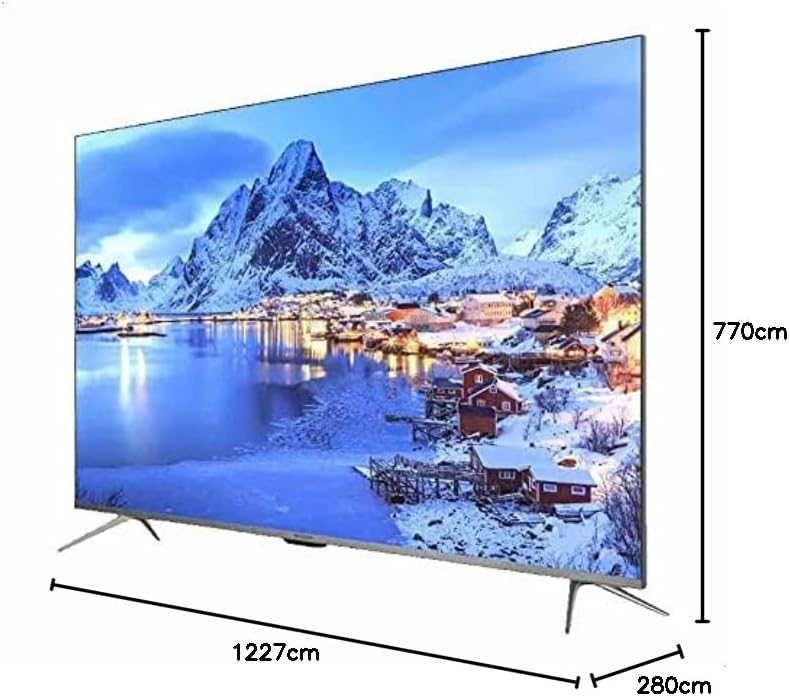 Sharp 55-inch 4K TV size diagram with width and height labels