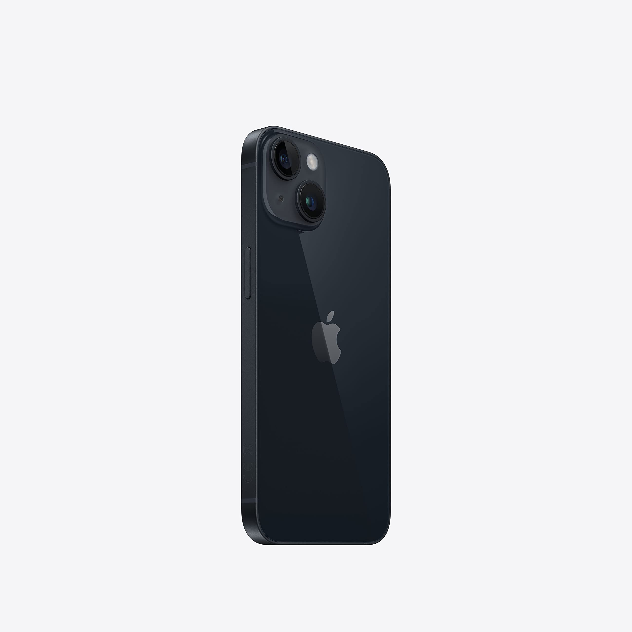 Midnight iPhone back and side profile with Apple logo and dual cameras