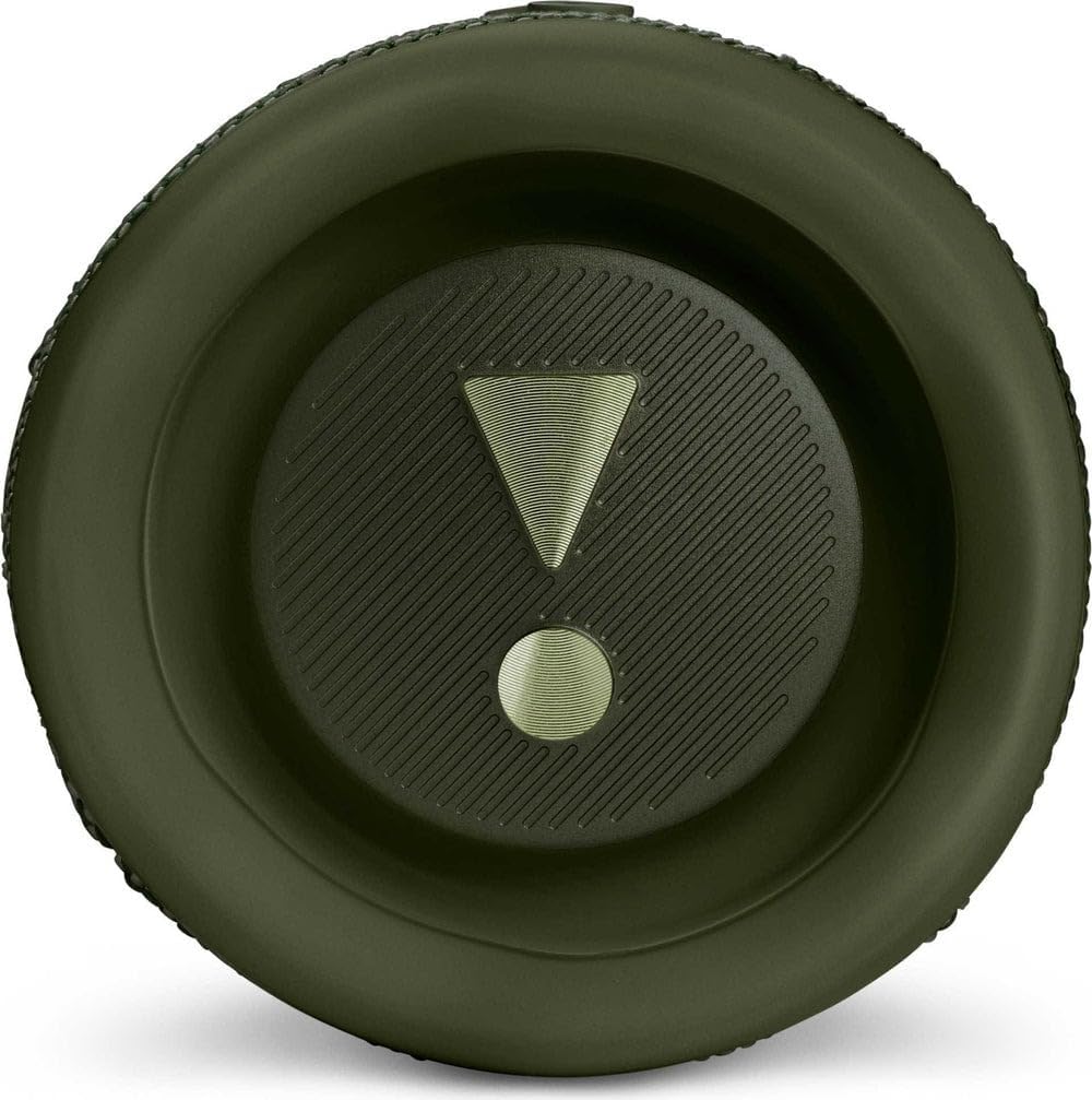 JBL Flip 6 portable speaker, olive green base with circular passive radiator grille