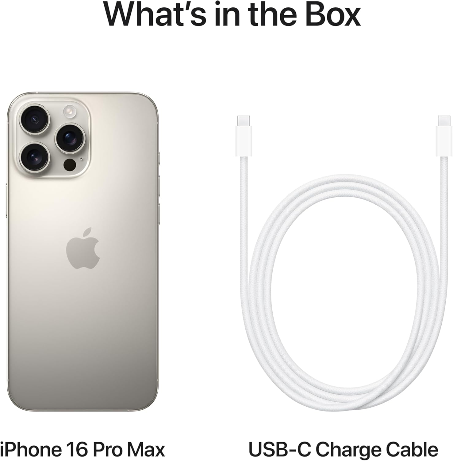 White Apple iPhone back and USB-C charge cable shown together