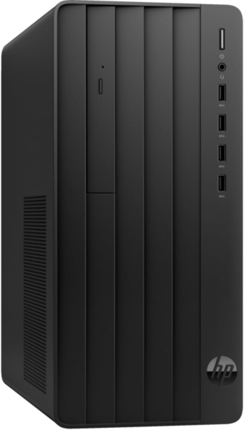 HP Pro Tower 290 G9 desktop PC with black vertical vented side panel