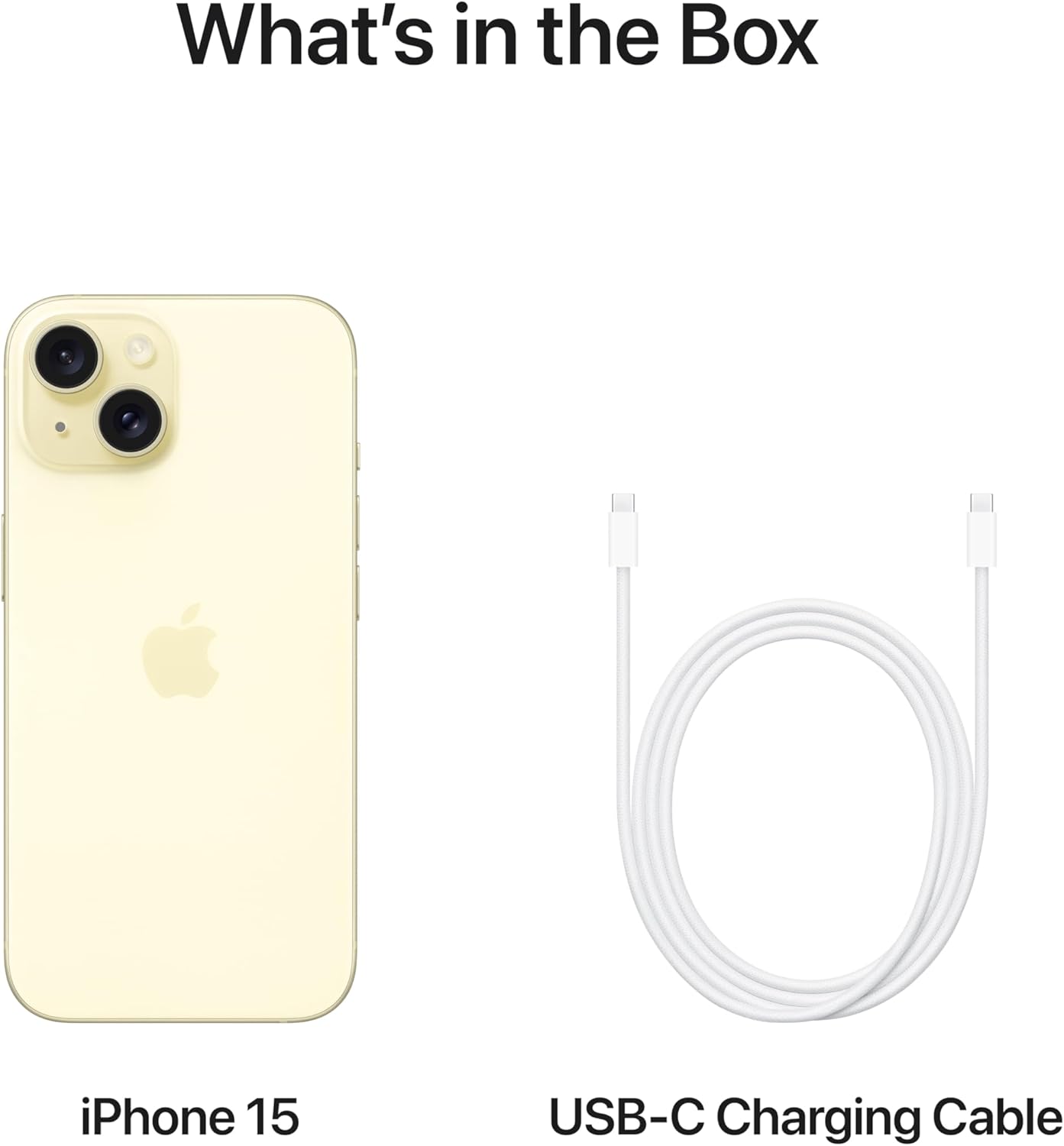 Cream smartphone back with dual cameras and USB-C charging cable