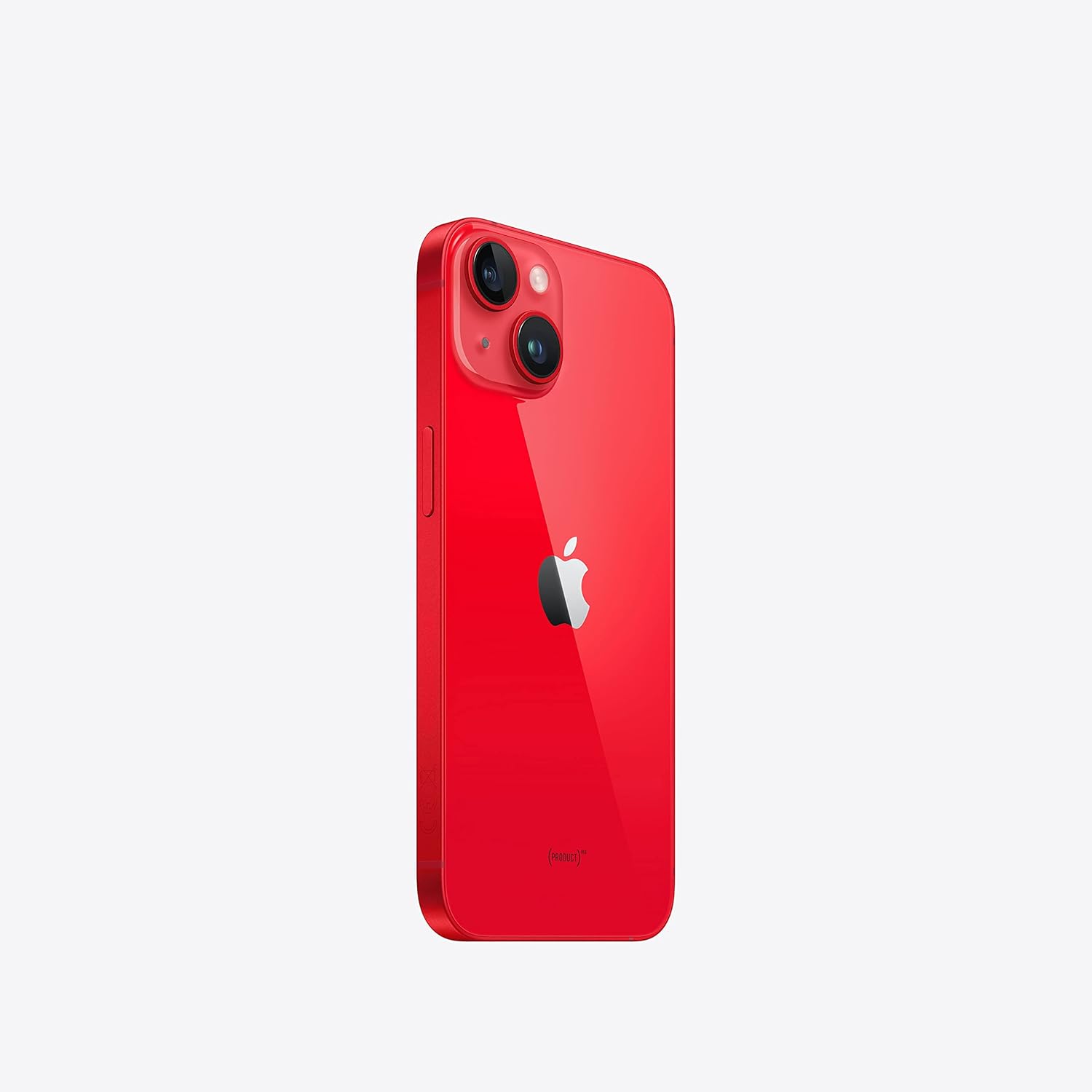 Smartphone with red back and dual rear cameras, rear-only view
