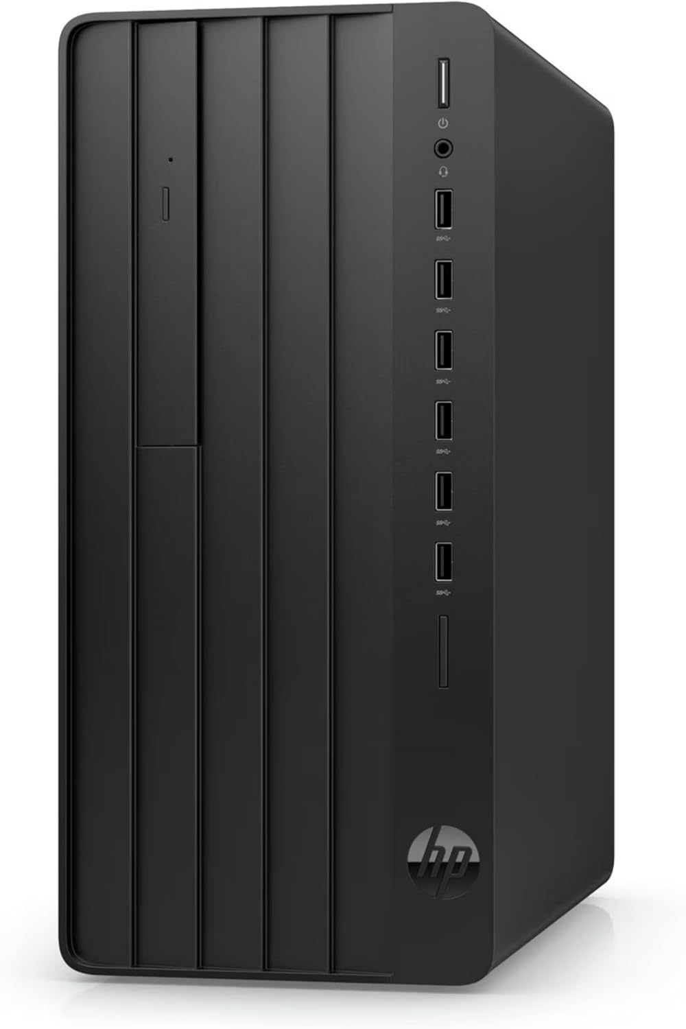 HP Pro Tower 290 G9 desktop PC rear ports panel on black tower