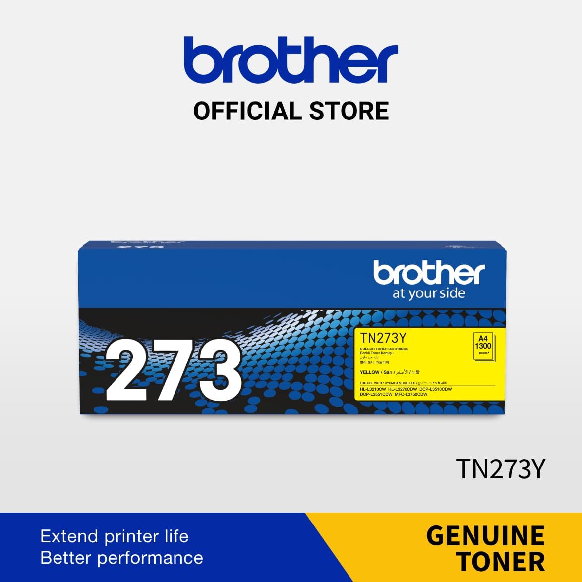 Brother TN273 toner box showing 273 in blue and a yellow label area
