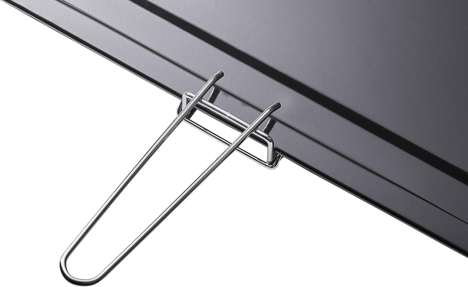 Microwave oven grill rack support bar with two metal prongs