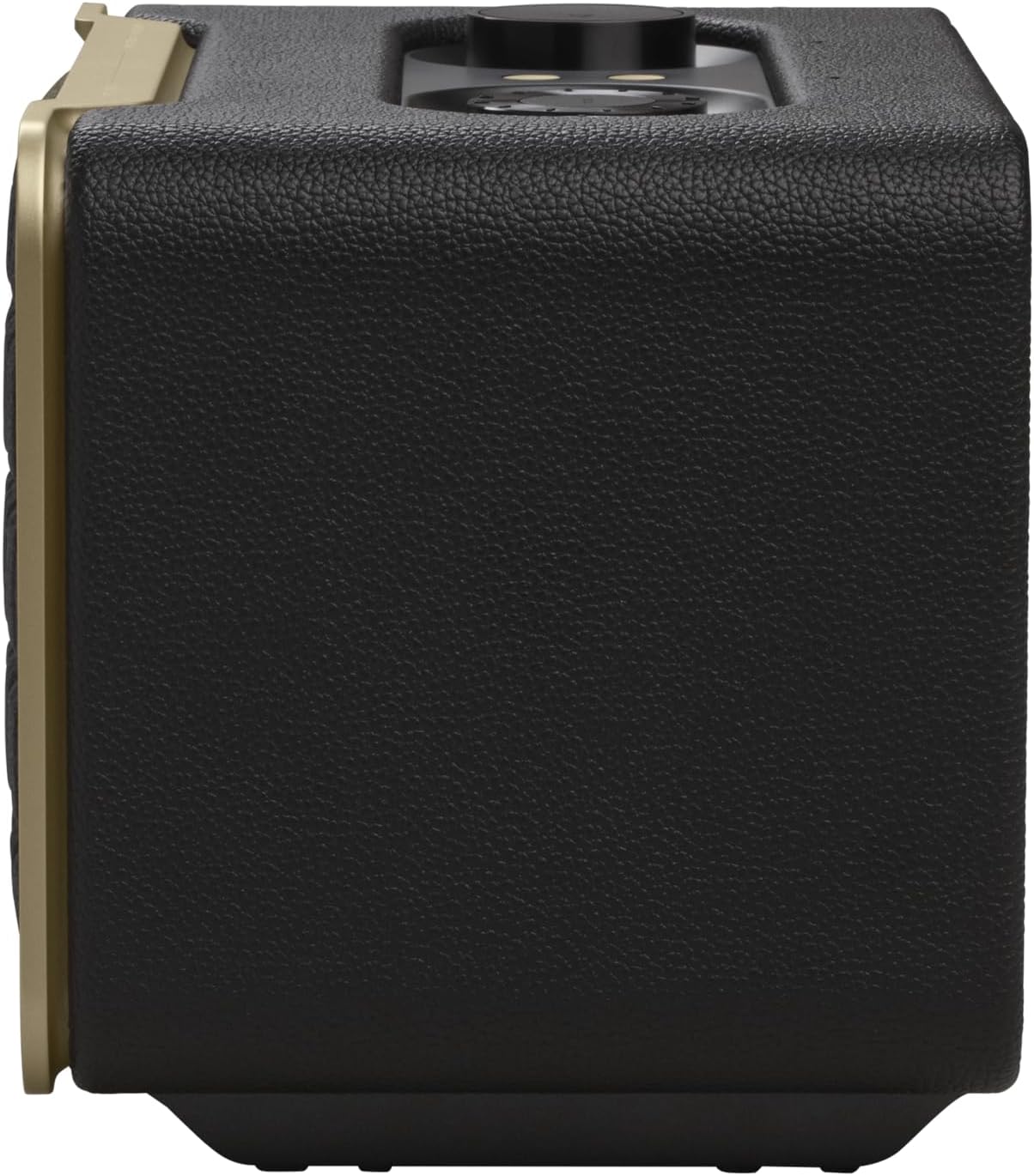 JBL smart home speaker back panel with textured finish and gold side accents