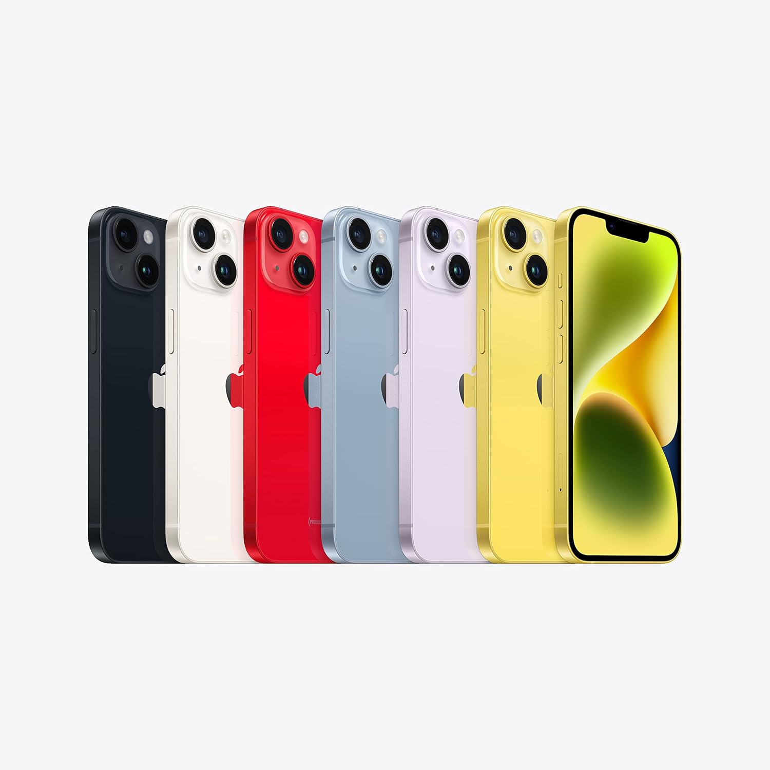 Assorted iPhones lineup showing front screens and rear camera modules