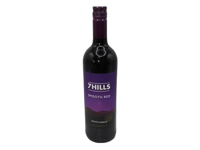 7Hills Smooth Red wine bottle, dark glass with 750ml label