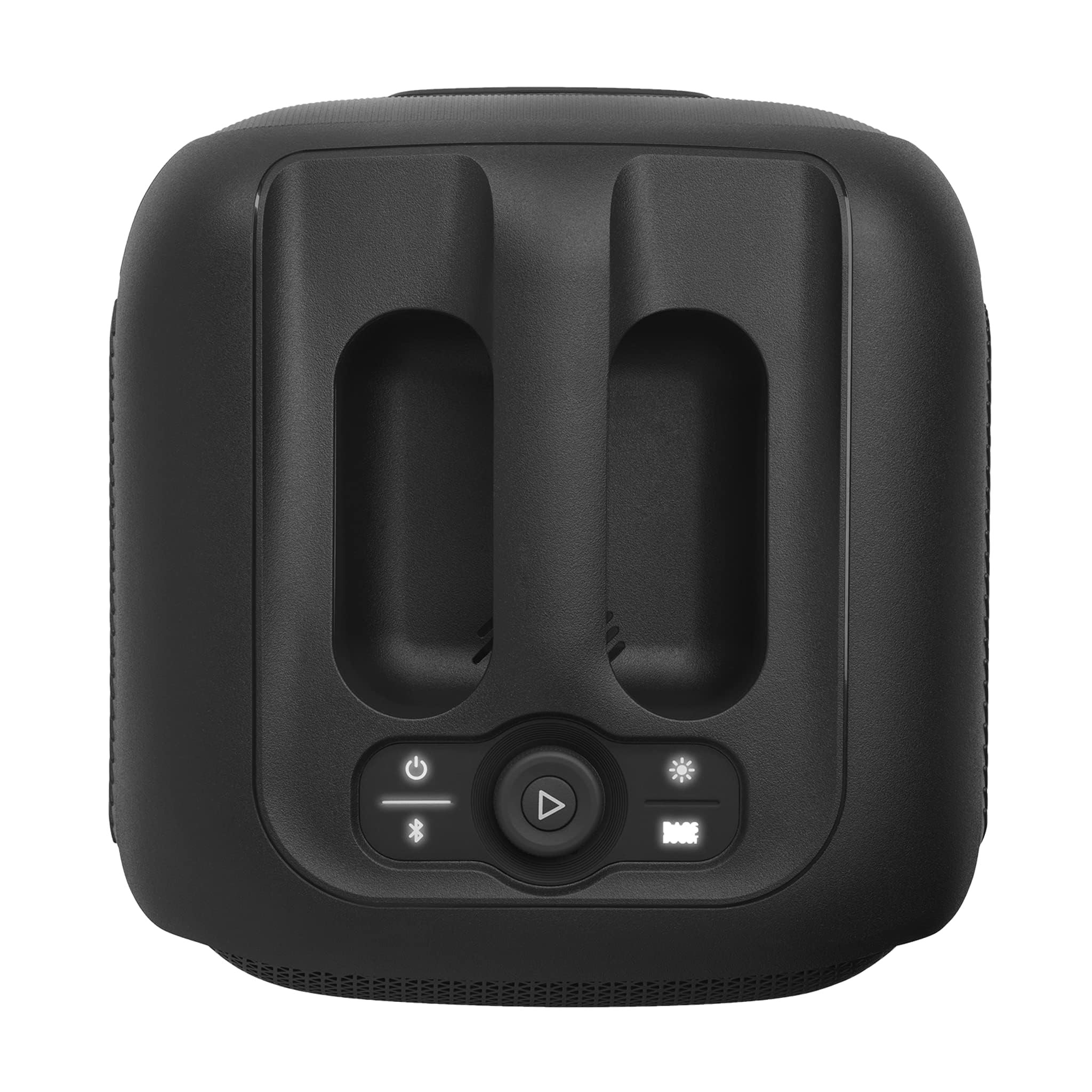 JBL PartyBox portable Bluetooth speaker control buttons on front underside