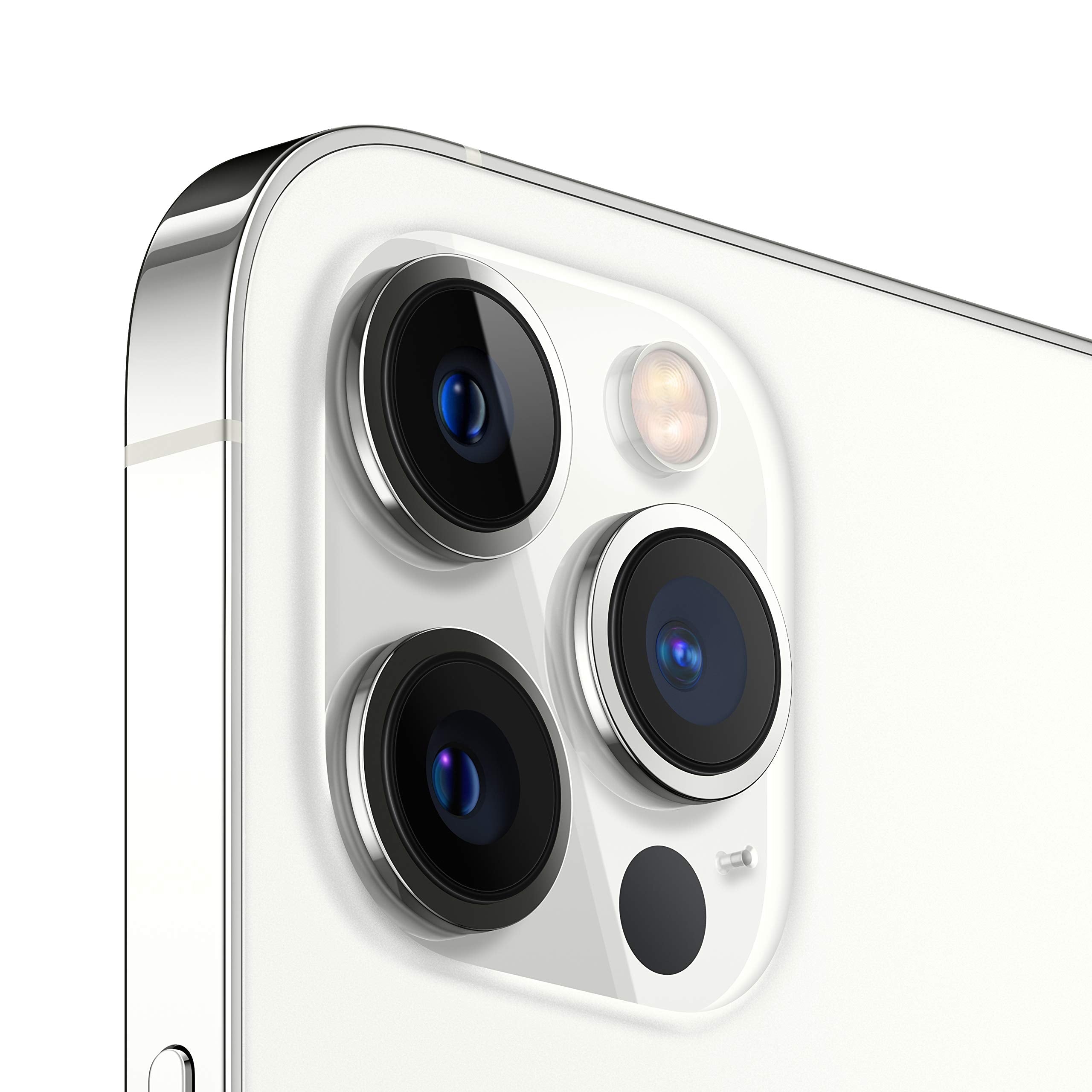 iPhone 12 Pro Max camera back close-up with white finish and triple-lens module