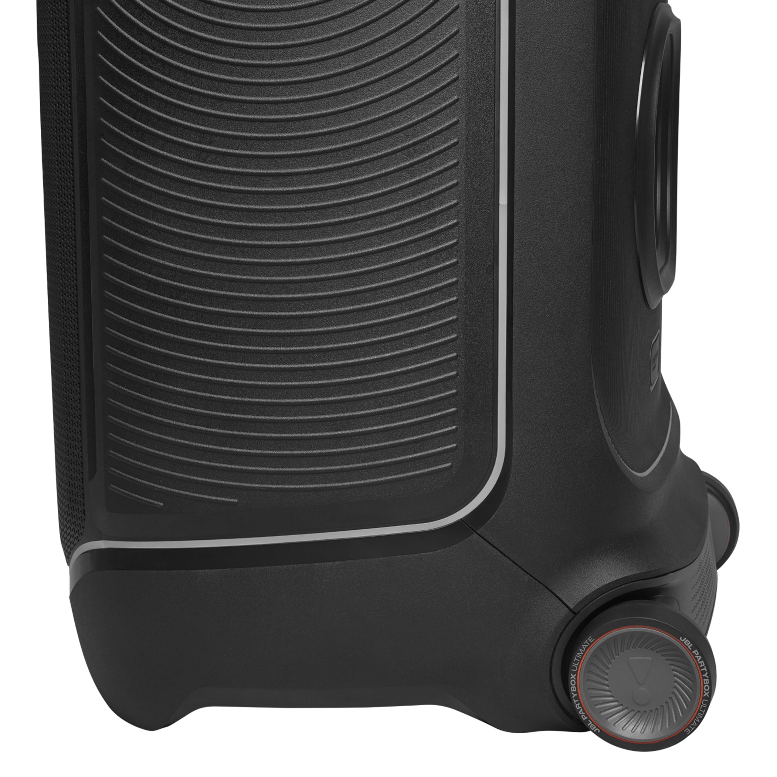 JBL portable Bluetooth speaker bottom with textured rubber feet