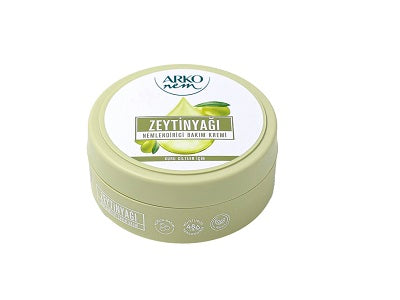 ARKO nem 150 ml hair cream jar with green lid and olive oil label
