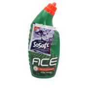 Ace toilet cleaner 1L bottle with orange spray cap; green bottle