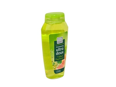 Belle France Ultra Doux shampoo bottle, 250 ml, translucent green plastic