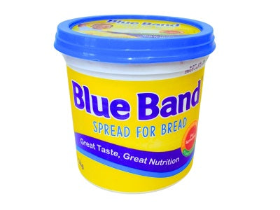 Blue Band spread for bread tub, blue lid, yellow label, 1 kg