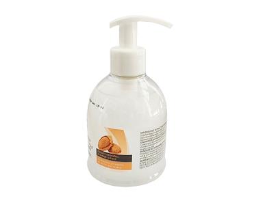Liquid hand soap dispenser bottle with white pump, milky white liquid