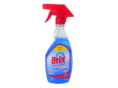 Brix glass cleaner spray bottle with red trigger, 500 ml