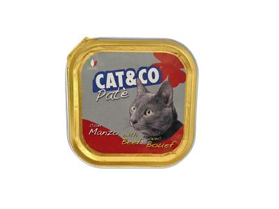 Cat & Co beef pâté cat food tray, 100g