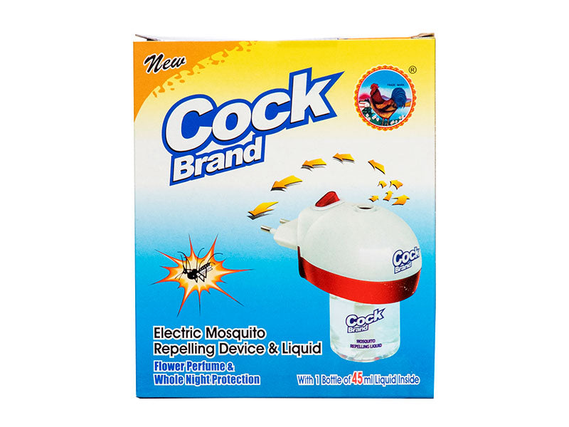 Cock Brand electric mosquito repelling device and liquid, white plug-in unit