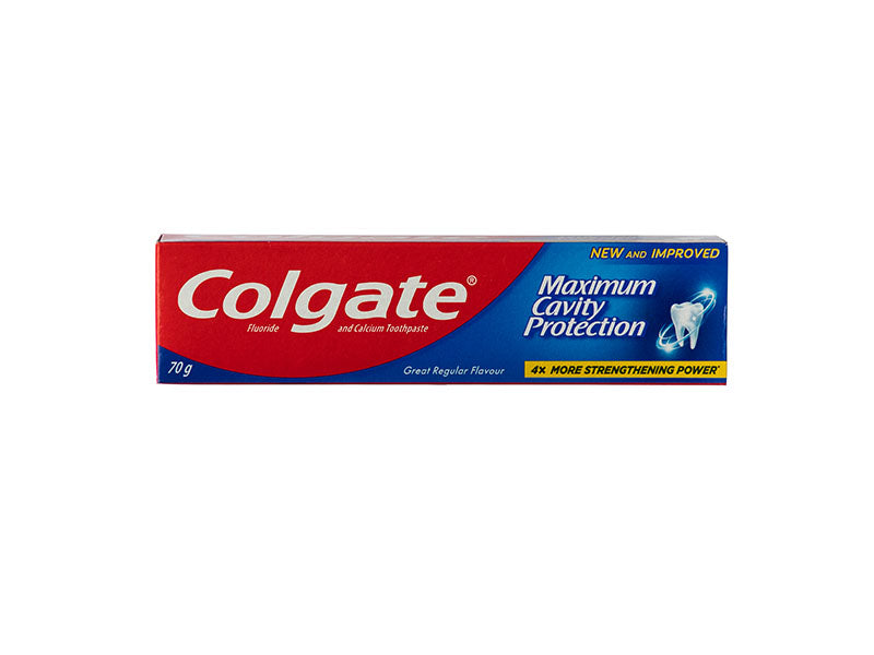 Colgate red Maximum Cavity Protection toothpaste box, 70 g