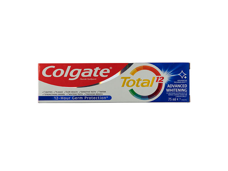 Colgate Total 12 advanced whitening toothpaste box, 75 ml