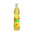 Sunflower cooking oil bottle, 1 L, clear plastic with yellow oil