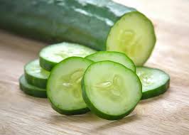Fresh cucumber with sliced rounds