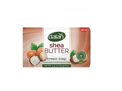Dalan soap box, cream-and-beige package with dalan logo and green seal