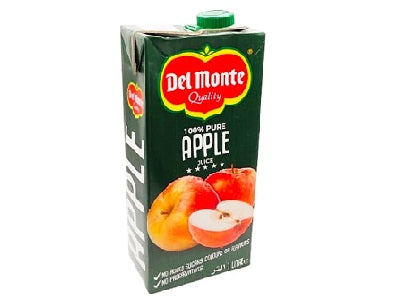 Del Monte apple juice blend carton, 1 L, green cap