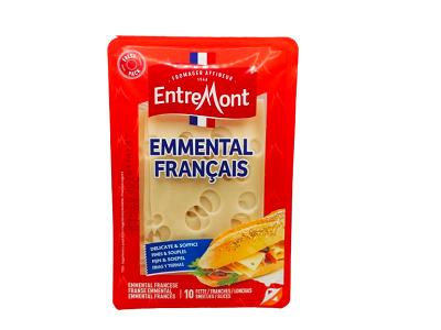 Entremont Emmental cheese slices, 150 g packaged in red wrapper