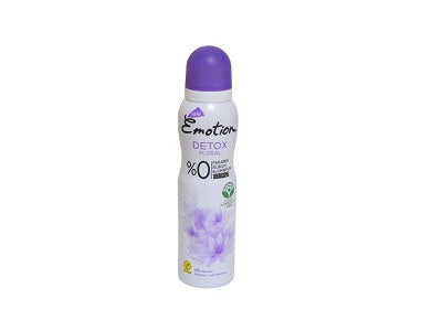 Floral deodorant spray, white can with purple cap, 150 ml.