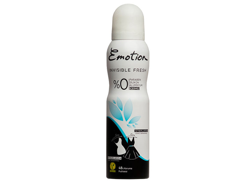 Emotion Invisible Fresh deodorant, white bottle with spray cap, 150 ml