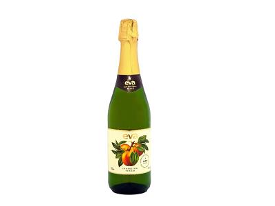 Eva Sparkling NA champagne bottle, dark green glass with pineapple fruit label