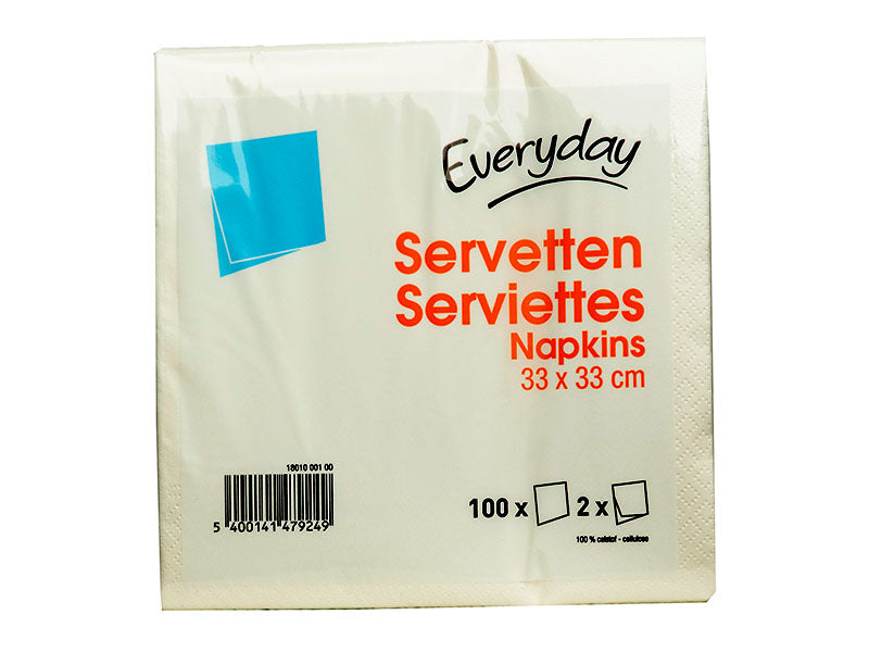 Cream paper napkins, 33x33 cm, 100-pack