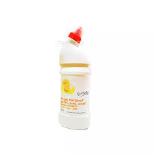 1L lemon-scented bleach cleaner bottle, white with red cap