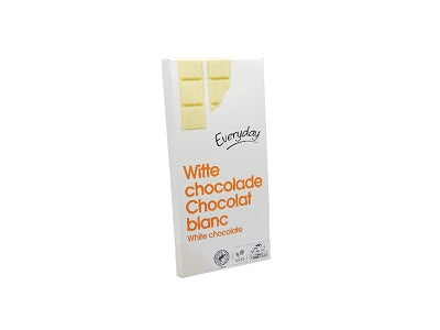 White chocolate bar tablet in wrapper, 'Everyday' label, 200 g