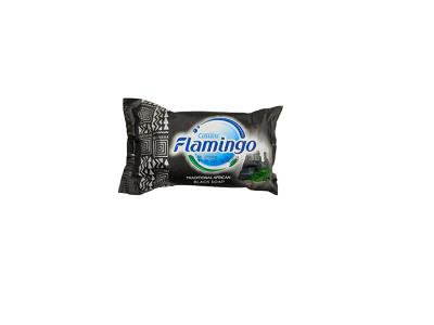 Flamingo 2 in 1 black soap bar in black pouch