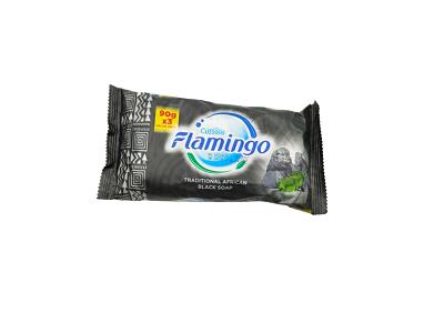 Flamingo 2 in 1 traditional black soap bar, black packaging