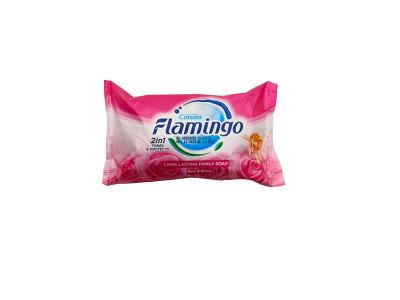 Flamingo 2 in 1 long lasting body soap bar in pink pouch