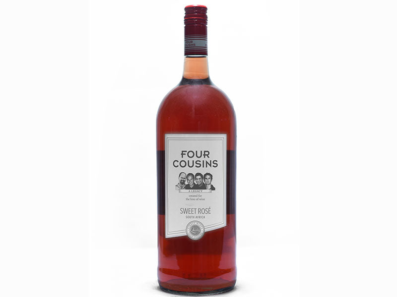 Four Cousins Sweet Rose wine bottle, 1.5L