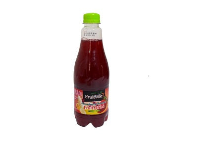FruitVille dark red fruit drink PET bottle with green cap