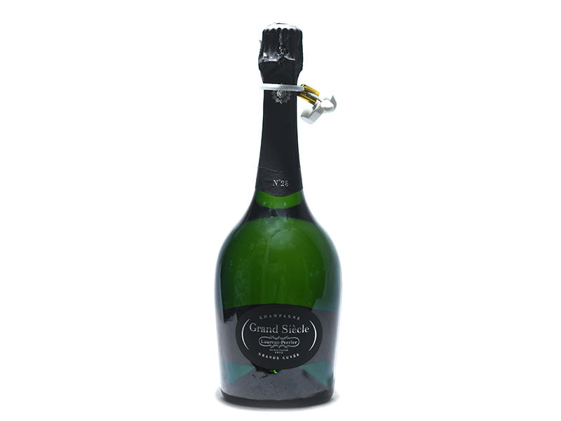 Grand Siecle champagne bottle, dark green glass with foil crown and label